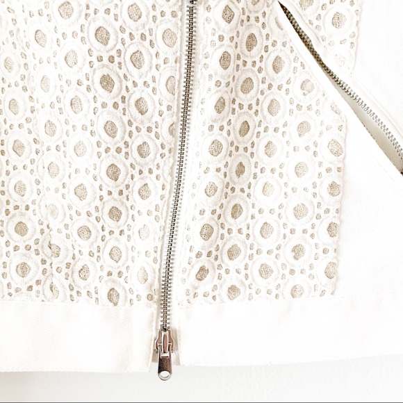 Club Monaco Quilted Lace Cream Jacket 4 - Picture 6 of 11